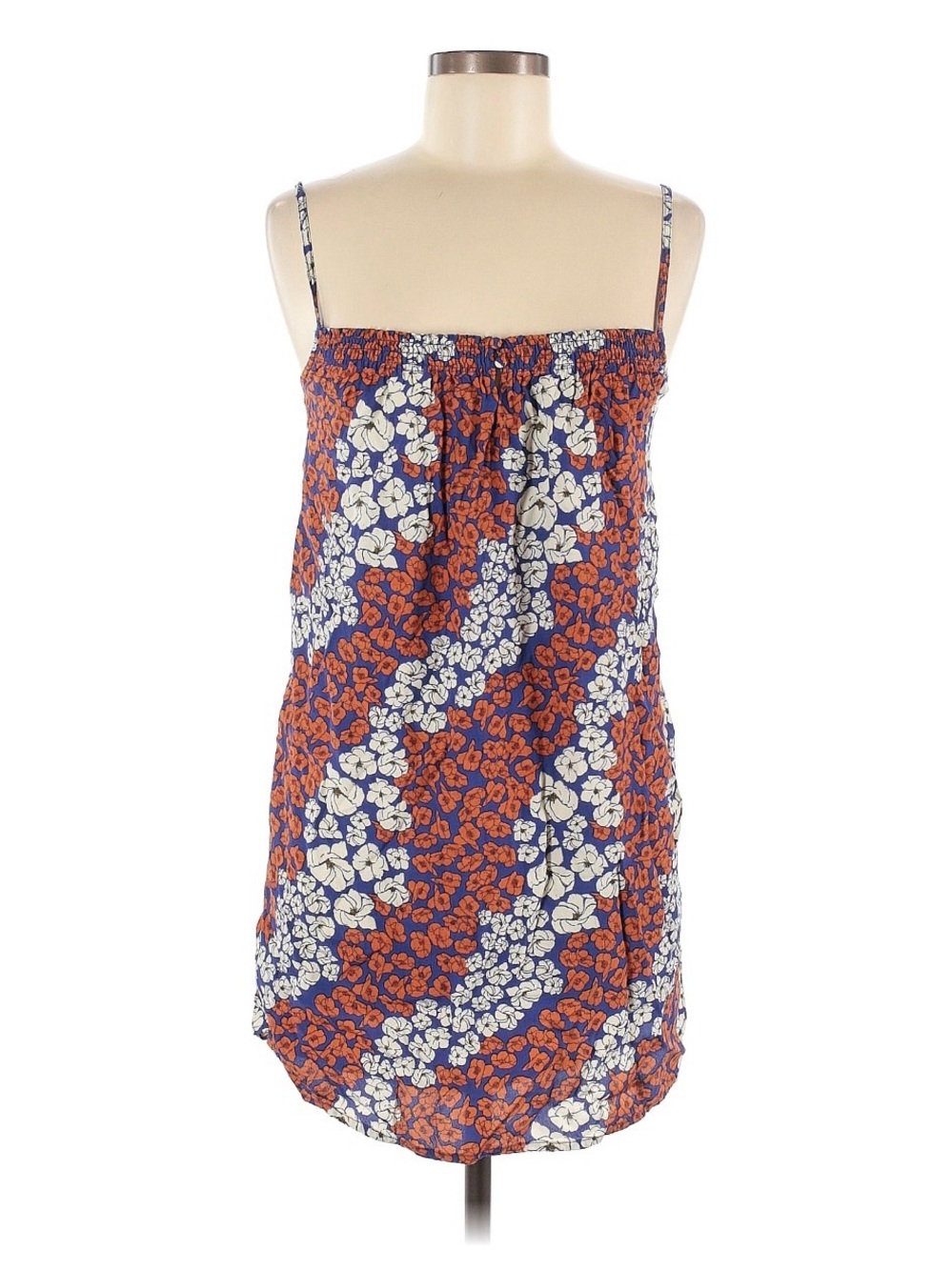 SISSTREVOLUTION Spaghetti Strap Tank Top Dress - Navy & Rust